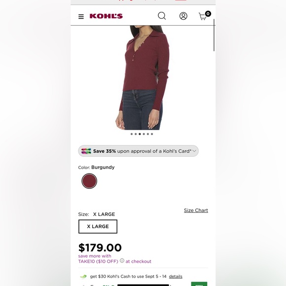 alexia admor ribbed long sleeve polo sweater - Picture 3 of 3